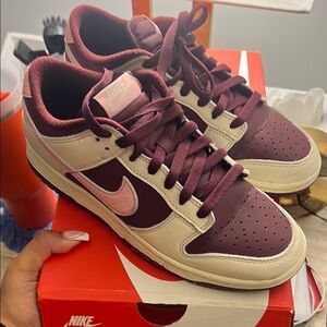 Nike Dunk Burgundy and Ivory (Valentine Edition)